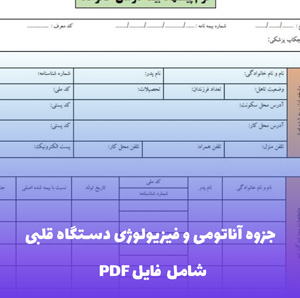 جزوه آناتومی و فیزیولوژی دستگاه قلبی PDF | منبع جامع و قابل ویرایش